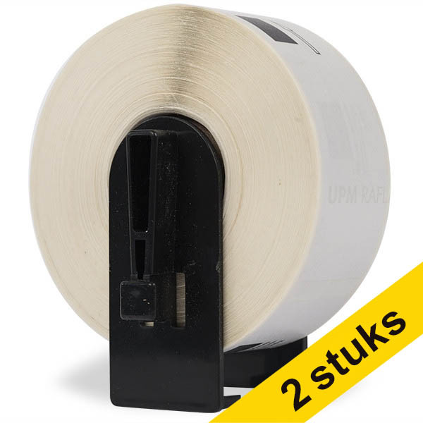 Aanbieding: 5x 123inkt huismerk vervangt Brother DK-22210 continue papiertape 653068 - 1