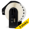 Aanbieding: 5x 123inkt huismerk vervangt Brother DK-22211 continue filmtape wit 653069 - 1