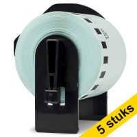 Aanbieding: 5x 123inkt huismerk vervangt Brother DK-22212 continue filmtape wit DK22212C 650561