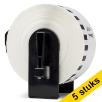 Aanbieding: 5x 123inkt huismerk vervangt Brother DK-22225 continue papiertape wit DK22225C 650622