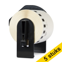 Aanbieding: 5x 123inkt huismerk vervangt Brother DK-22606 continue filmtape geel DK22606C 650632