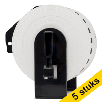 Aanbieding: 5x 123inkt huismerk vervangt Brother DK-N55224 niet klevende papiertape wit  650546