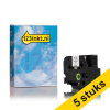 Aanbieding: 5x 123inkt huismerk vervangt Brother HSe-251 krimpkous tape zwart op wit 24 mm 650858 - 1