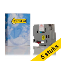 Aanbieding: 5x 123inkt huismerk vervangt Brother TZe-242 tape rood op wit 18 mm 650841