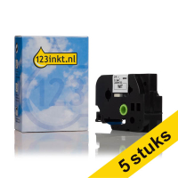 Aanbieding: 5x 123inkt huismerk vervangt Brother TZe-253 tape blauw op wit 24 mm 650840