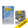 Aanbieding: 5x 123inkt huismerk vervangt Brother TZe-FX621 Flexi ID tape zwart op geel 9 mm 650842 - 1