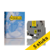 Aanbieding: 5x 123inkt huismerk vervangt Brother TZe-FX641 Flexi ID tape zwart op geel 18 mm 650855 - 1