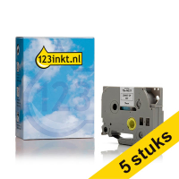 Aanbieding: 5x 123inkt huismerk vervangt Brother TZe-N221 tape zwart op wit 9 mm 650851