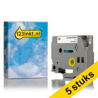 Aanbieding: 5x 123inkt huismerk vervangt Brother TZe-N231 tape zwart op wit 12 mm 653081