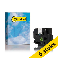 Aanbieding: 5x 123inkt huismerk vervangt Brother TZe-SL251 zelflaminerend tape zwart op wit 24 mm 650850