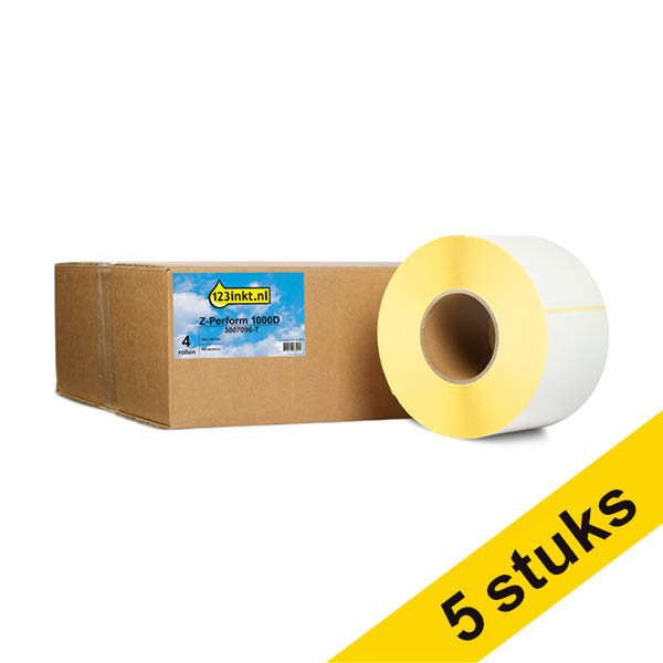 Aanbieding: 5x 123inkt huismerk vervangt Zebra Z-Perform 1000D Bpost label (3007096-T) 102 x 152 mm (4 rollen) 653371 - 3