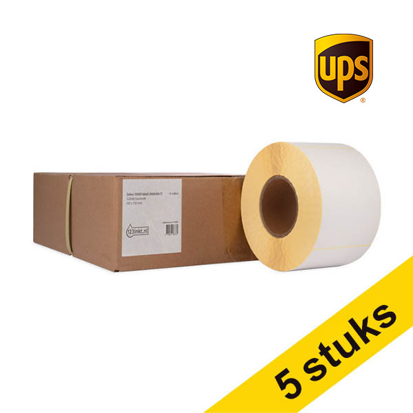 Aanbieding: 5x 123inkt huismerk vervangt Zebra Z-Perform 1000D UPS verzendlabels (3006306-T) 100 x 150 mm (4 rollen) 653176 - 1