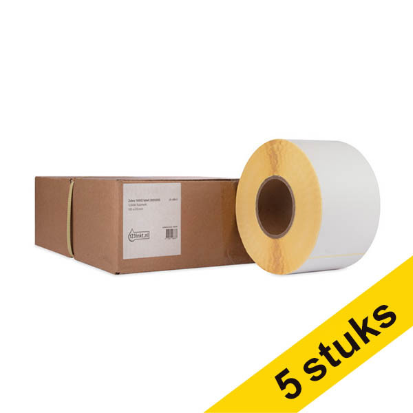 Aanbieding: 5x 123inkt huismerk vervangt Zebra Z-Perform 1000D label (3005093) 100 x 210 mm (4 rollen) 650877 - 1