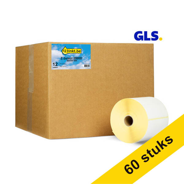Aanbieding: 5x 123inkt huismerk vervangt Zebra Z-Select 2000D GLS label (800264-605) 102 x 152 mm (12 rollen) 653248 - 1