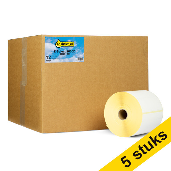 Aanbieding: 5x 123inkt huismerk vervangt Zebra Z-Select 2000D UPS label (800264-605) 102 x 152 mm (12 rollen) 653188 - 3
