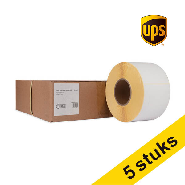 Aanbieding: 5x 123inkt huismerk vervangt Zebra Z-Select 2000D UPS label (800740-605) 102 x 152 mm (4 rollen) 653192 - 1