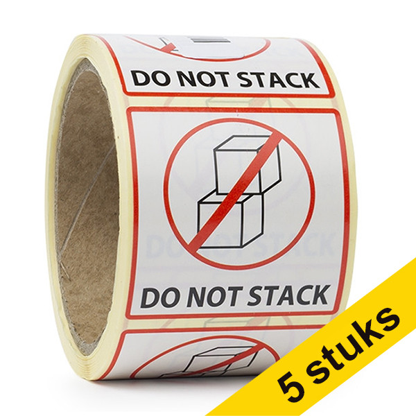 Aanbieding: 5x 123inkt huismerk waarschuwingsetiketten Do not stack (200 etiketten) 76106C 035229 - 1