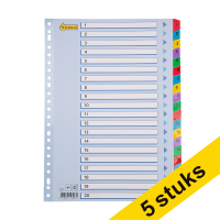 Aanbieding: 5x 123inkt kartonnen tabbladen A4 met 20 tabs (23-gaats)  301713