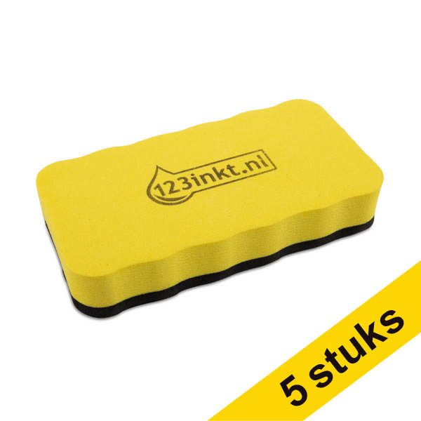 Aanbieding: 5x 123inkt magnetische whiteboardwisser 301281 - 1