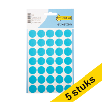 Aanbieding: 5x 123inkt markeringspunten Ø 19 mm blauw (105 etiketten)