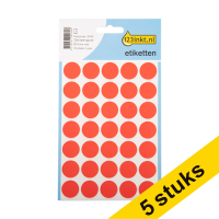 Aanbieding: 5x 123inkt markeringspunten Ø 19 mm rood (105 etiketten)