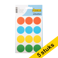 Aanbieding: 5x 123inkt markeringspunten Ø 32 mm assortiment (240 etiketten)