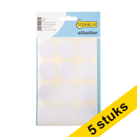 Aanbieding: 5x 123inkt markeringspunten Ø 32 mm wit (240 etiketten)  301527