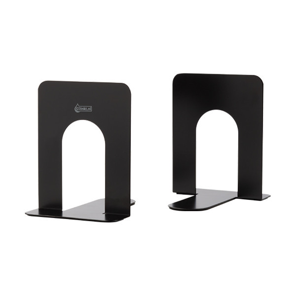 Aanbieding: 5x 123inkt metalen boekensteun 14,5 x 12 x 15,2 cm zwart (2 stuks) 301318 - 2