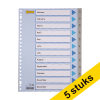 Aanbieding: 5x 123inkt plastic tabbladen A4 grijs jan-dec (23-gaats) 301710 - 1
