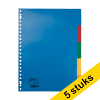 Aanbieding: 5x 123inkt plastic tabbladen A4 met 5 tabs (23-gaats)