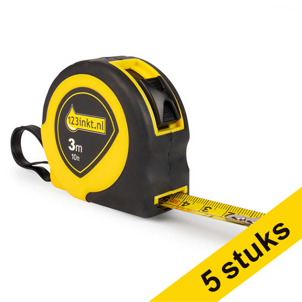 Aanbieding: 5x 123inkt rolmeter in rubberen behuizing (3 meter)  300631 - 1