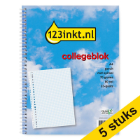 Aanbieding: 5x 123inkt spiraalschrift A4 geruit 70 g/m² 80 vellen (23-gaats)  300592