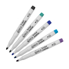 Aanbieding: 5x 123inkt textielmarker koele kleuren (zwart/groen/blauw/pastelblauw/paars) 303287 - 1