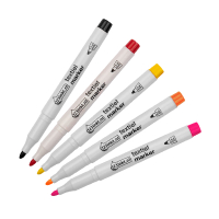Aanbieding: 5x 123inkt textielmarker warme kleuren (zwart/rood/geel/oranje/fuchsia) 303286