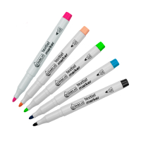 Aanbieding: 5x 123inkt textielmarker (zwart/pastelblauw/pastelgroen/pasteloranje/fuchsia)  302723