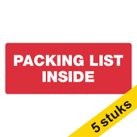 Aanbieding: 5x 123inkt waarschuwingsetiketten Packing List Inside (300 etiketten)