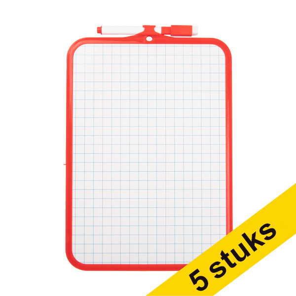 Aanbieding: 5x 123inkt whiteboard blanco/ruit 26 x 18,5 cm  301553 - 1