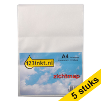 Aanbieding: 5x 123inkt zichtmap transparant A4 105 micron (100 stuks)  301211