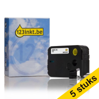 Aanbieding: 5x Dymo 1868751 XTL tape vinyl zwart op wit 12 mm (123inkt huismerk)