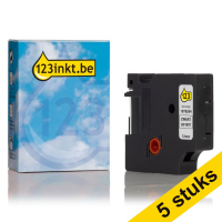 Aanbieding: 5x Dymo 1978364 tape zwart op wit 12 mm (123inkt huismerk)