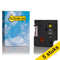 Aanbieding: 5x Dymo 1978365 tape wit op zwart 12 mm (123inkt huismerk)