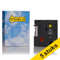 Aanbieding: 5x Dymo 1978365 tape wit op zwart 12 mm (123inkt huismerk) 653087