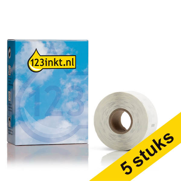 Aanbieding: 5x Dymo 1983172 brede adresetiketten 1 rol (123inkt huismerk) 653088 - 1