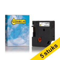 Aanbieding: 5x Dymo 622289 IND Rhino tape permanent polyester zwart op transparant 12 mm (123inkt huismerk) 650867
