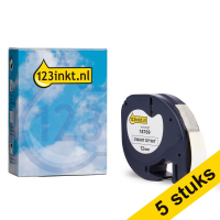 Aanbieding: 5x Dymo S0718850 / 18769 tape wit opstrijkbaar 12 mm (123inkt huismerk) S0718850C 650575