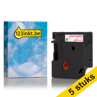 Aanbieding: 5x Dymo S0720520 / 45012 tape rood op transparant 12 mm (123inkt huismerk)