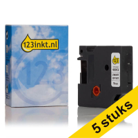 Aanbieding: 5x Dymo S0720680 / 40913 tape zwart op wit 9 mm (123inkt huismerk) 653096