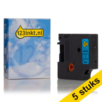 Aanbieding: 5x Dymo S0720710 / 40916 tape zwart op blauw 9 mm (123inkt huismerk)