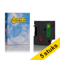 Aanbieding: 5x Dymo S0720740 / 40919 tape zwart op groen 9 mm (123inkt huismerk) 650866