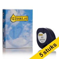 Aanbieding: 5x Dymo S0721660 / 91221 plastic tape wit 12 mm (123inkt huismerk) 653099